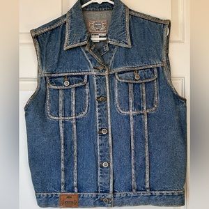 PS Gitano‎ Denim Vest Glitter Trim Southwest Design Large